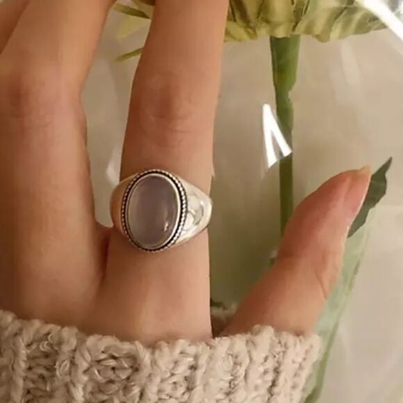 #19 NEW Minimalist 925 Sterling Silver Moonstone Ring - Picture 1 of 5